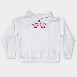 pig kiss Kids Hoodie